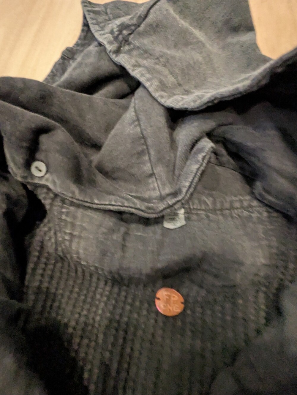 Free People Landon Long Waffle Jacket Size Xs With Removable Hood - Picture 8 of 10